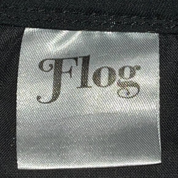 Bevy Flog - Amanda Black Wide Leg Flare Denim Raw Hem & Elastic Waist Jeans 29 - Picture 10 of 11